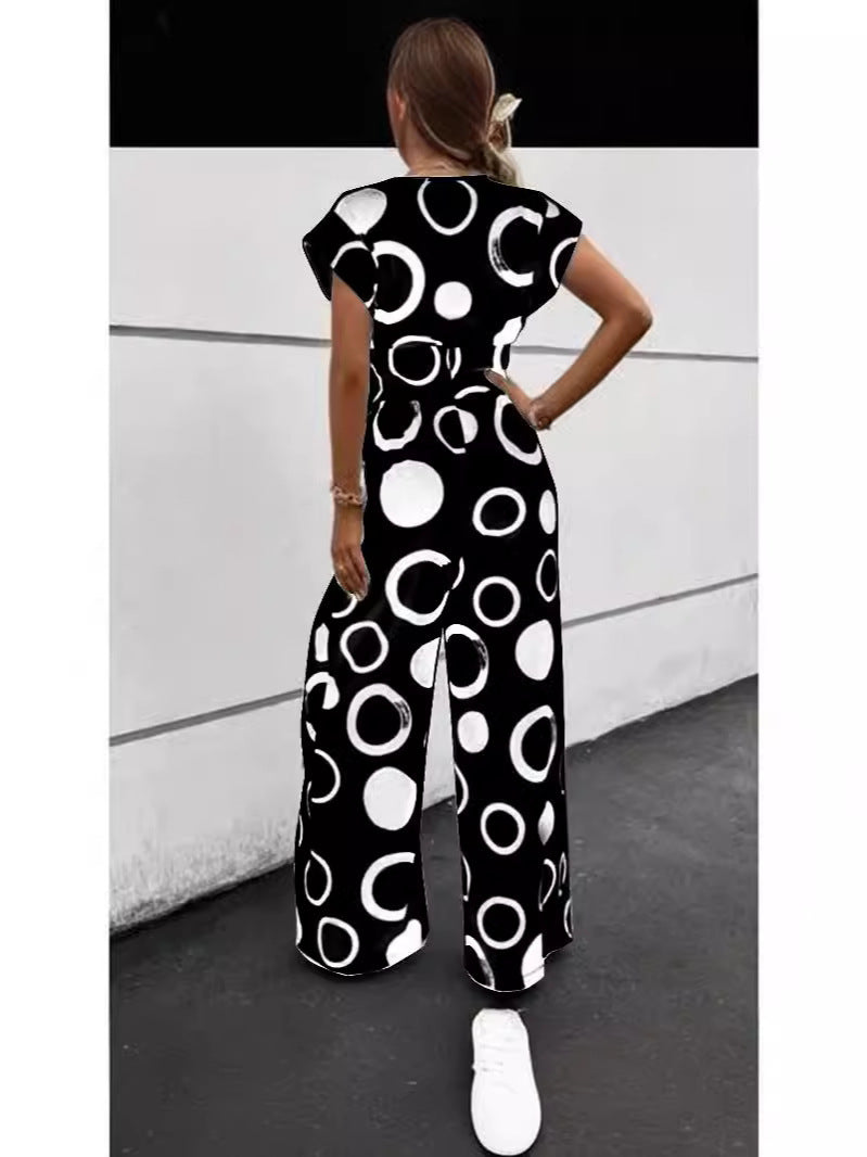 Damen Eleganter Jumpsuit mit stilvollem grafischen Muster Drune