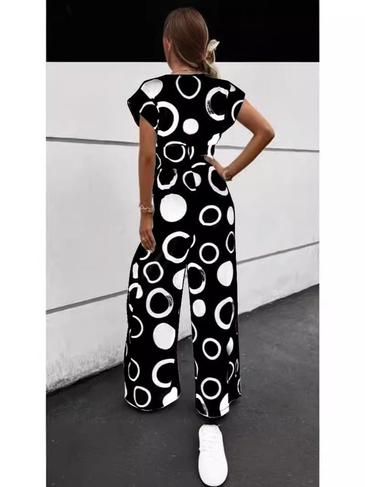 Damen Eleganter Jumpsuit mit stilvollem grafischen Muster Drune
