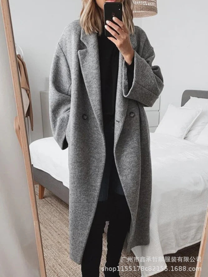 Drune | Trenchcoat mit Einem Knopf für Frauen - Schwarz