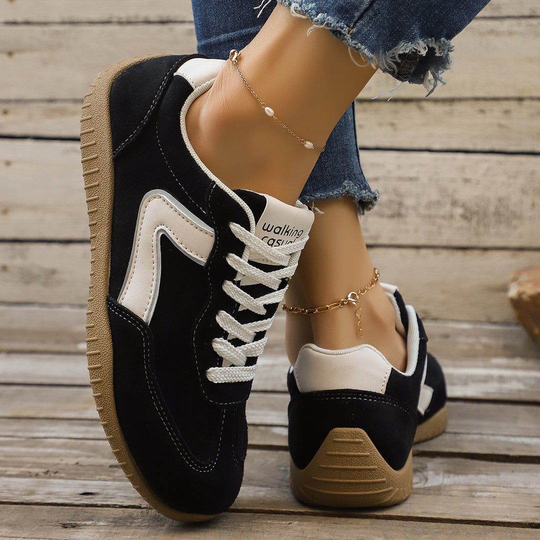 Damen Veloursleder-Optik Casual-Sneaker mit ergonomischer Komfortsohle Drune