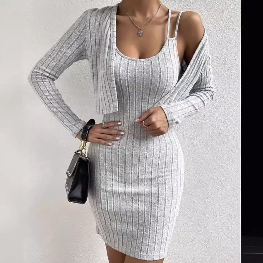 Damen Strickkleid mit geöffnetem Cardigan Drune
