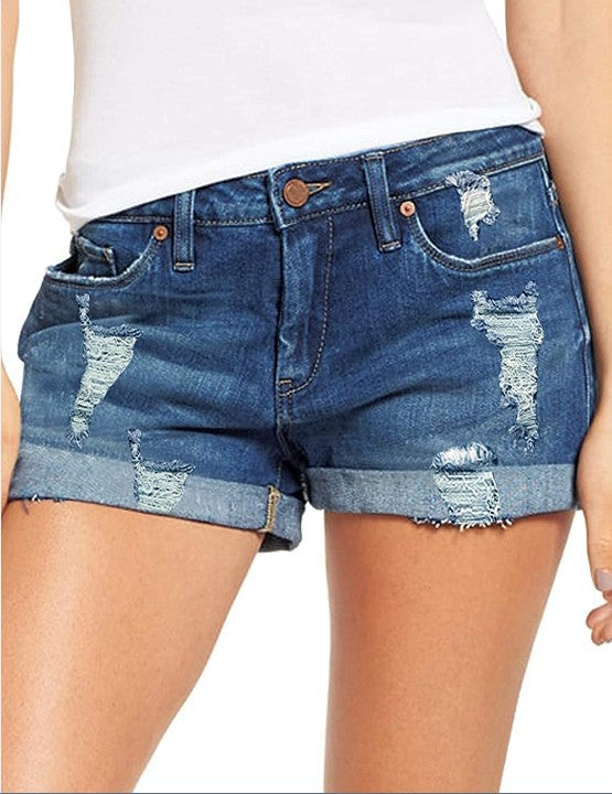 Damen Jeans-Shorts im lässigen Destroyed-Look Drune