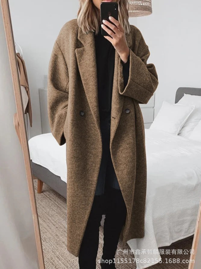 Drune | Trenchcoat mit Einem Knopf für Frauen - Schwarz