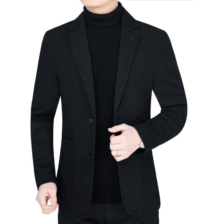 Herren Unstrukturiertes Slim-Fit ReisDrunelazer aus strukturierter Strickoptik mit aufgesetzten Taschen Drune