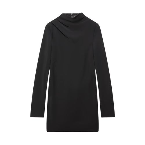 Damen Enganliegendes Minikleid mit drapiertem Stehkragen Drune