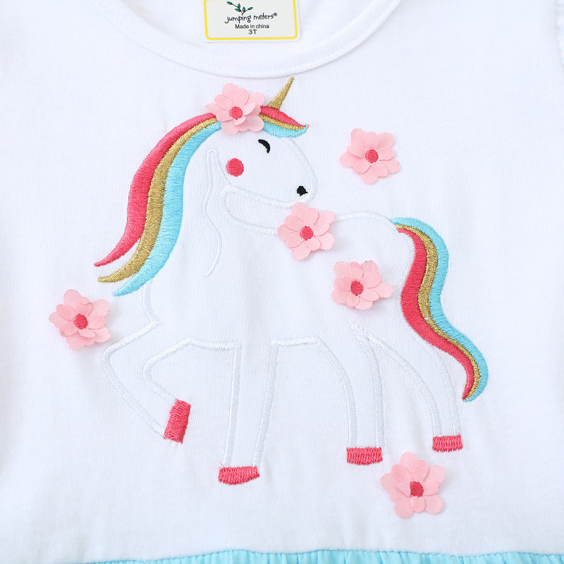 Mädchen Freizeitkleid mit zauberhaftem Einhorn-Motiv Drune