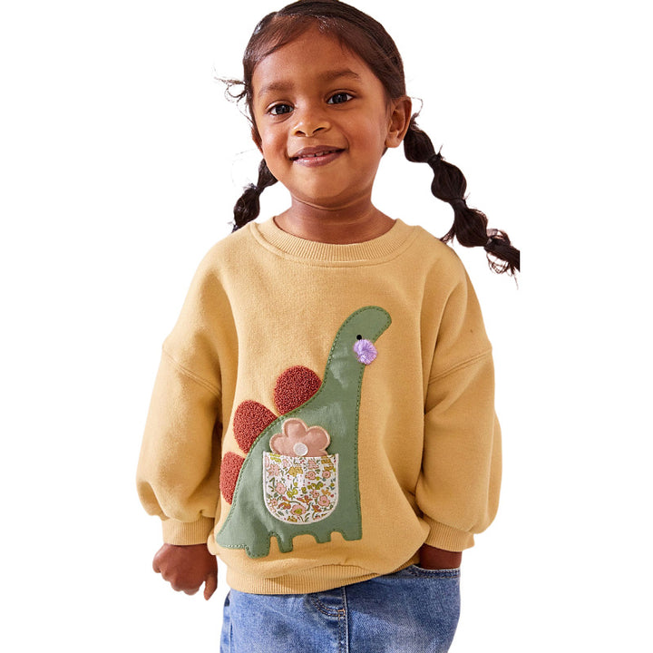 Mädchen Sweatshirt mit kreativem Dinosaurier-Design Drune