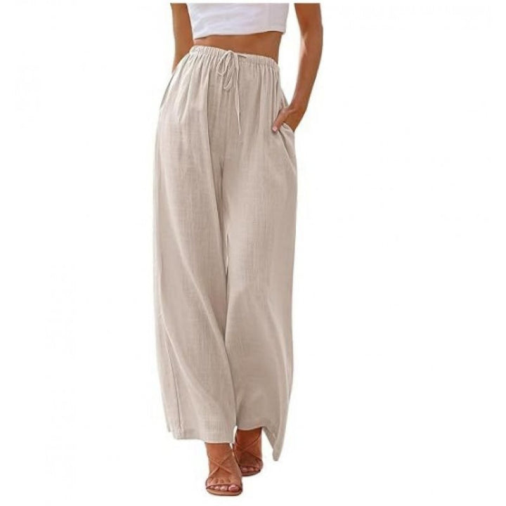 Damen Weite Palazzo-Hose mit elastischem Bund und seitlichen Taschen Drune