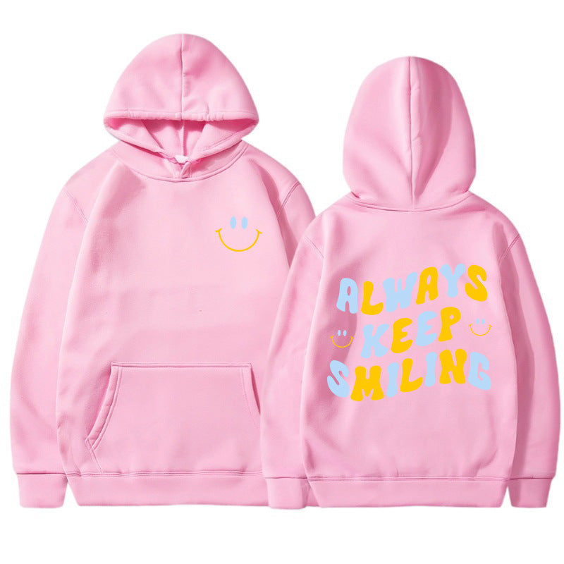 Damen Kapuzenpullover mit fröhlichem Schriftzug und praktischen Kängurutaschen Drune