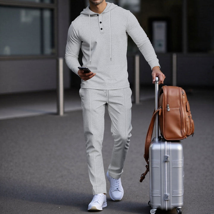 Herren sportives Hoodie und Jogginghose Set im strukturierten Design Drune