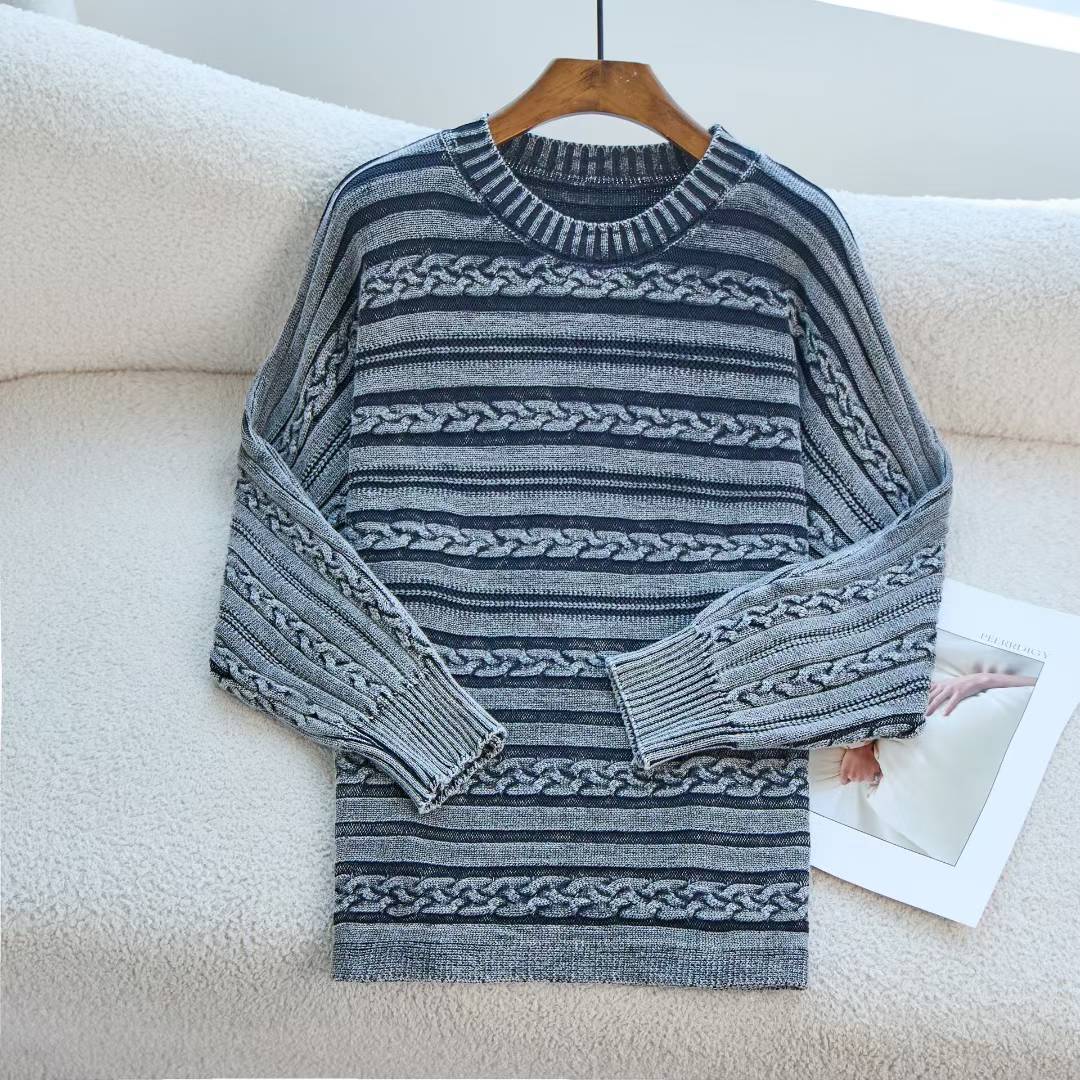 Damen Grobstrickpullover mit modischem Zopfmuster und lässigem Schnitt Drune