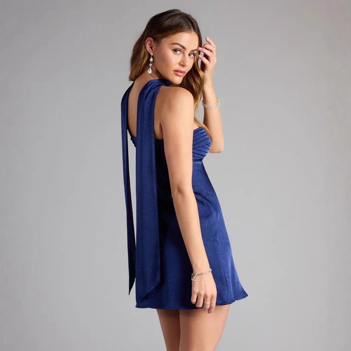 Damen Strapless Minikleid mit gerafftem Oberteil Drune