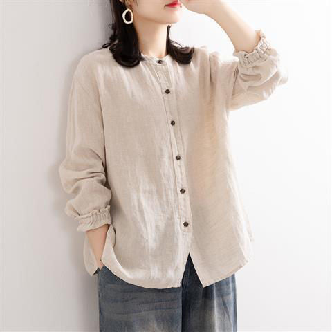 Damen Lockere Bluse mit Knopfdetails Drune