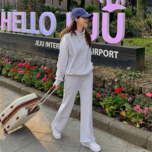 Damen lässiges Hoodie- und Jogginghosenset Drune
