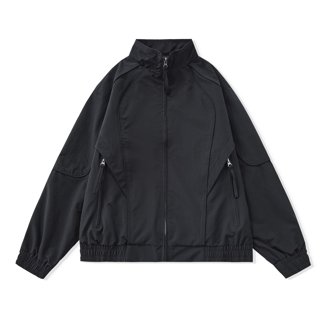 Damen Kurze Boxy‑Utility‑Jacke mit ergonomischen Teilungsnähten, hohem Stehkragen und Kordelzug Drune