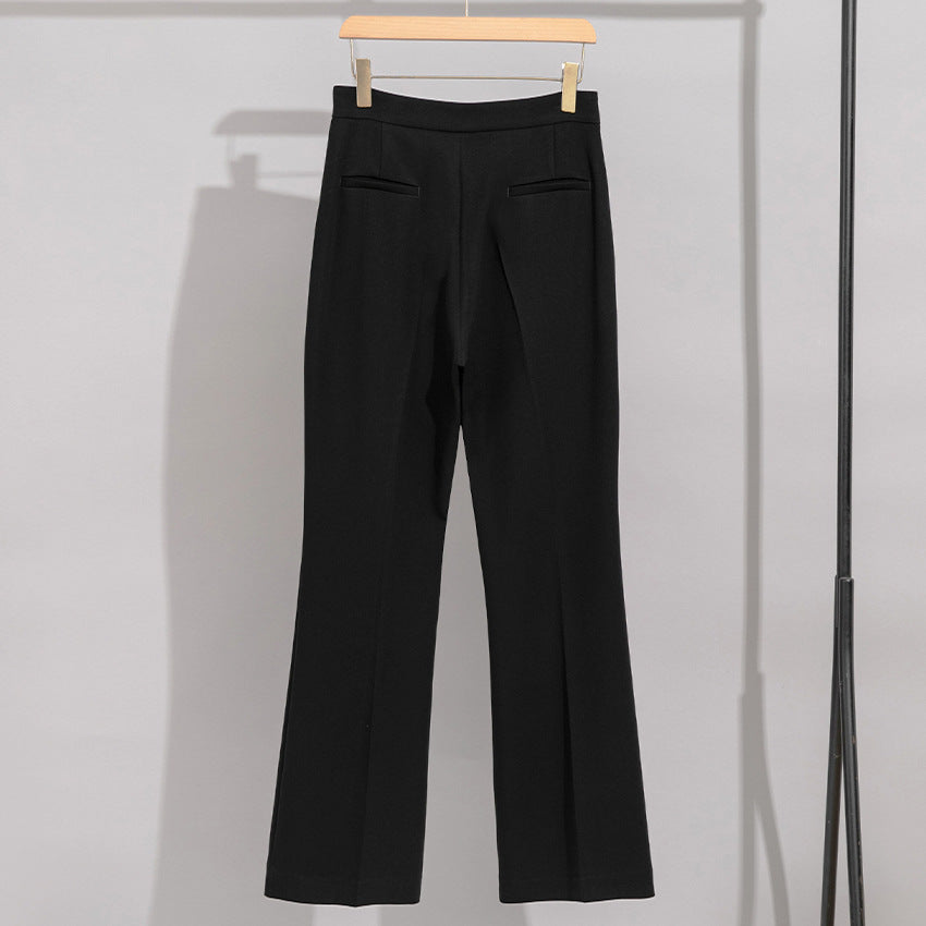 Damen High-Waist-Hose mit weitem Schlag und Bügelfalte Drune