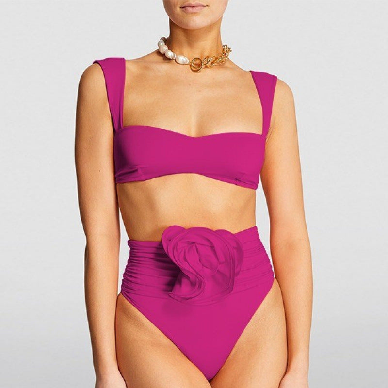 Damen Hochgeschnittener Bikini mit raffiniertem Rüschendetail Drune