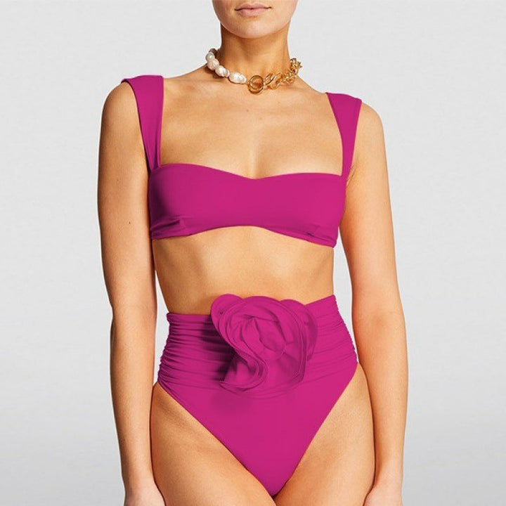Damen Hochgeschnittener Bikini mit raffiniertem Rüschendetail Drune