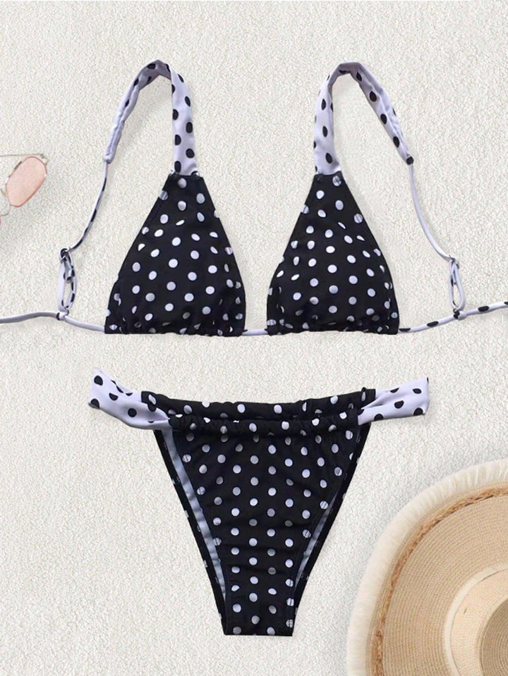 Damen Triangel-Bikini mit verspieltem Mustermix Drune