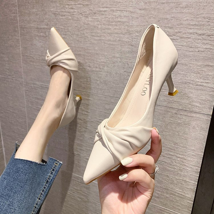 Damen elegante Pumps mit raffiniertem Knoten-Design und stilvollem Absatz Drune