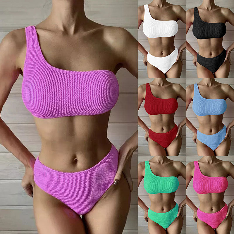 Damen Einseitiger Bikini mit hoch geschnittenem Schnitt Drune