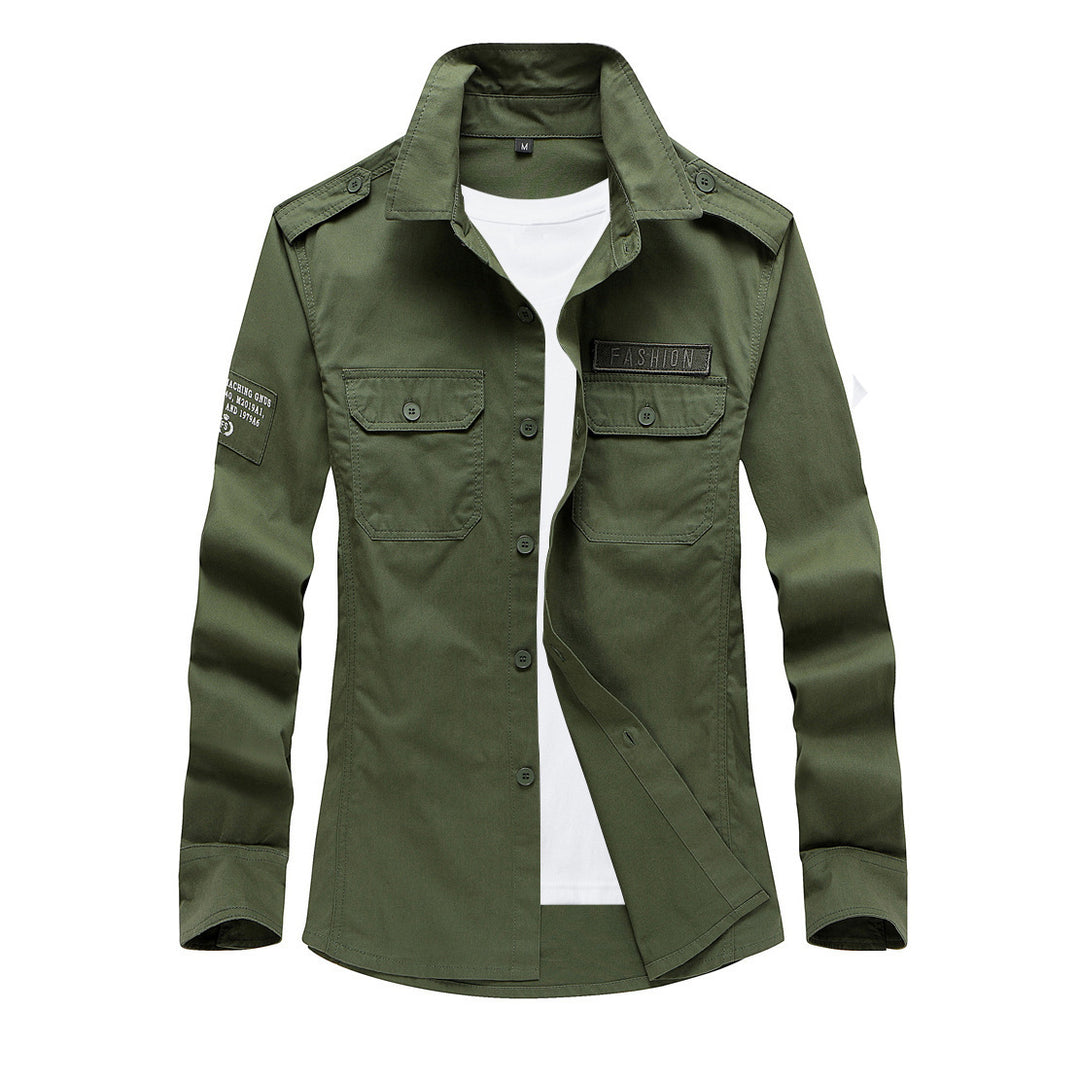 Herren Modische Hemdjacke mit praktischen Taschen Drune