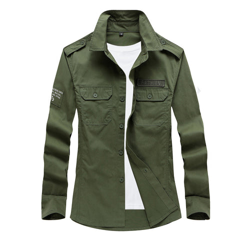 Herren Modische Hemdjacke mit praktischen Taschen Drune