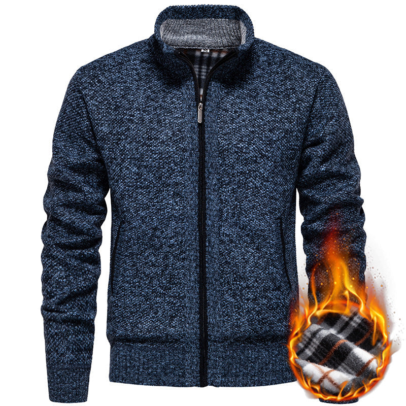Herren Strickjacke mit hohem Kragen und praktischem Reißverschluss Drune