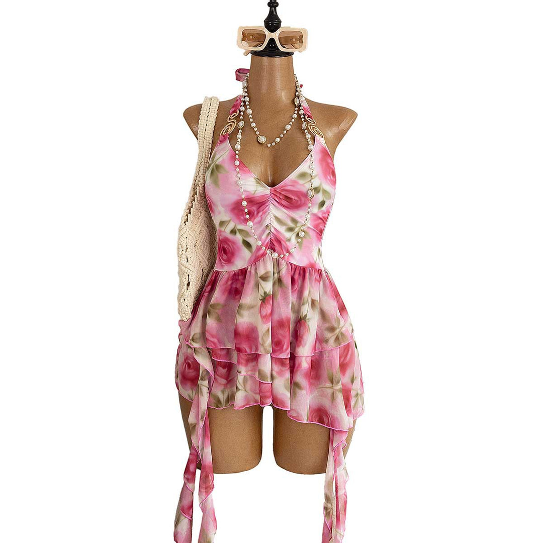 Damen Sommerkleid mit floralem Design Drune
