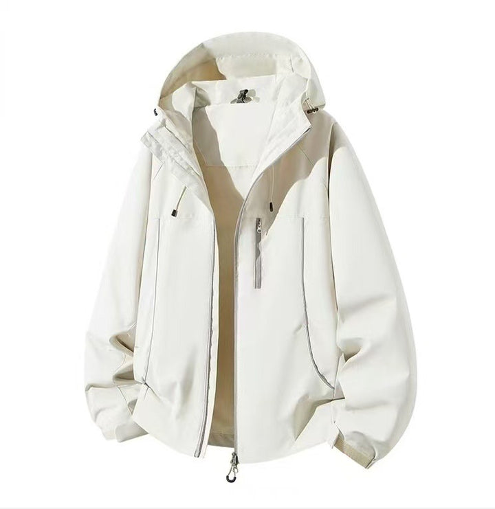 Herren Wasserdichte Kapuzen-Softshelljacke mit winddichtem Schnitt und Reißverschluss Drune