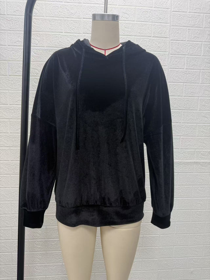 Damen Kuscheliger Samt-Kapuzenpullover im Oversize-Schnitt Drune