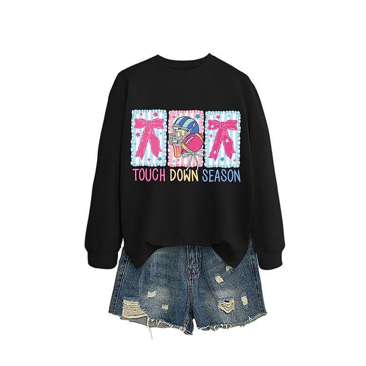 Damen Sweatshirt mit kreativem Football-Motiv und lässigem Schnitt Drune