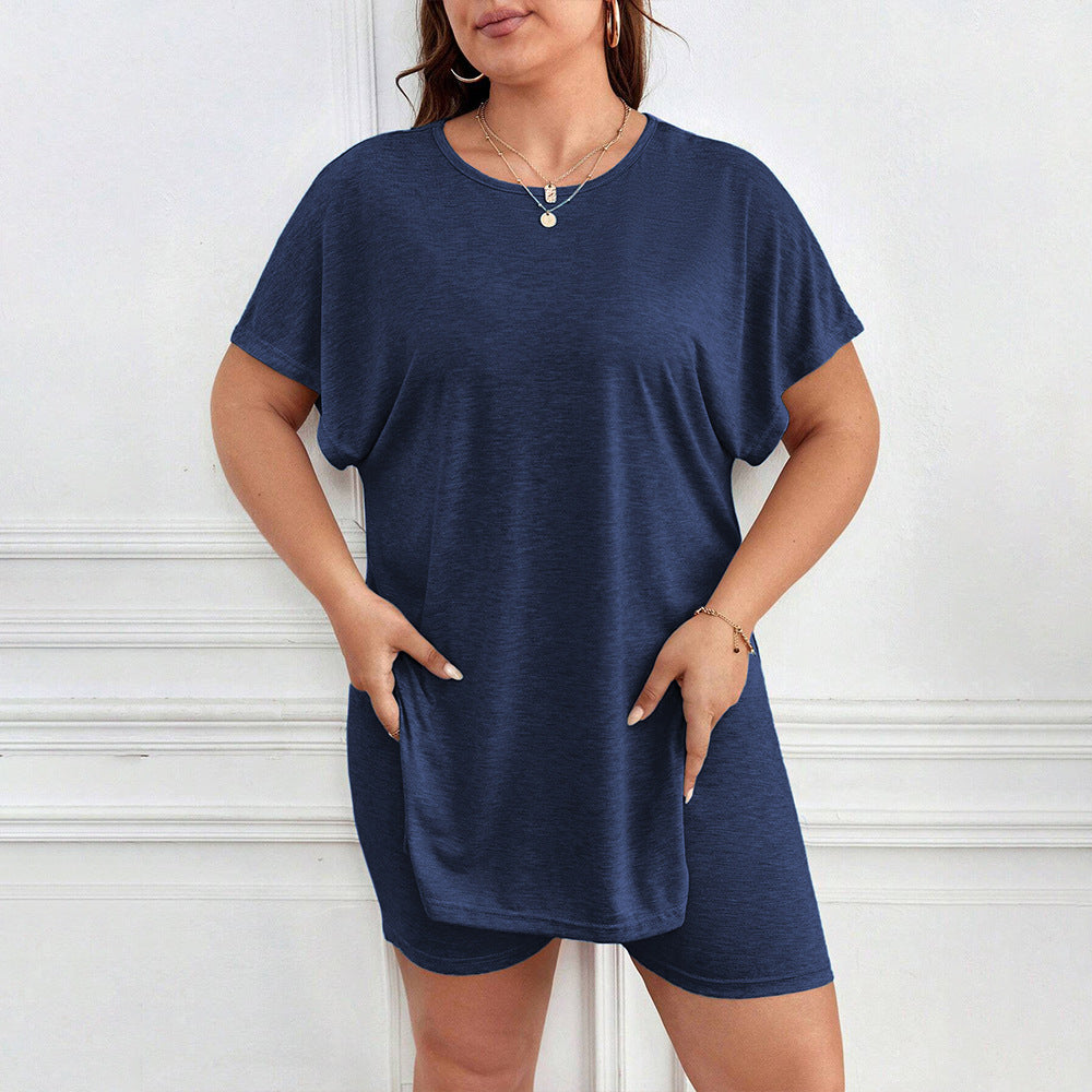 Damen bequemer Lounge-Set mit T-Shirt und Shorts Drune