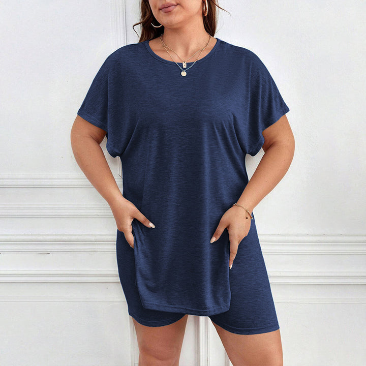 Damen bequemer Lounge-Set mit T-Shirt und Shorts Drune