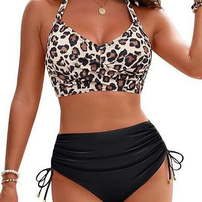 Damen Hochtailliertes Bikini-Set mit Wickeloberteil Drune
