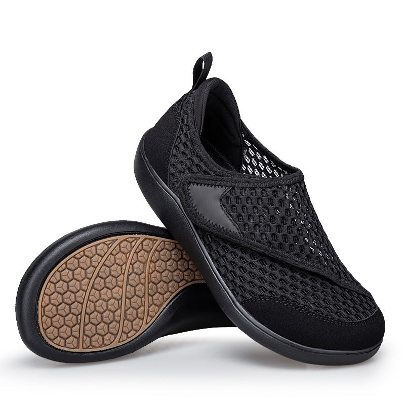 Unisex nan atmungsaktiver Netz-Slipper mit verstellbarem Klettverschluss und viskoelastischem Fußbett Drune