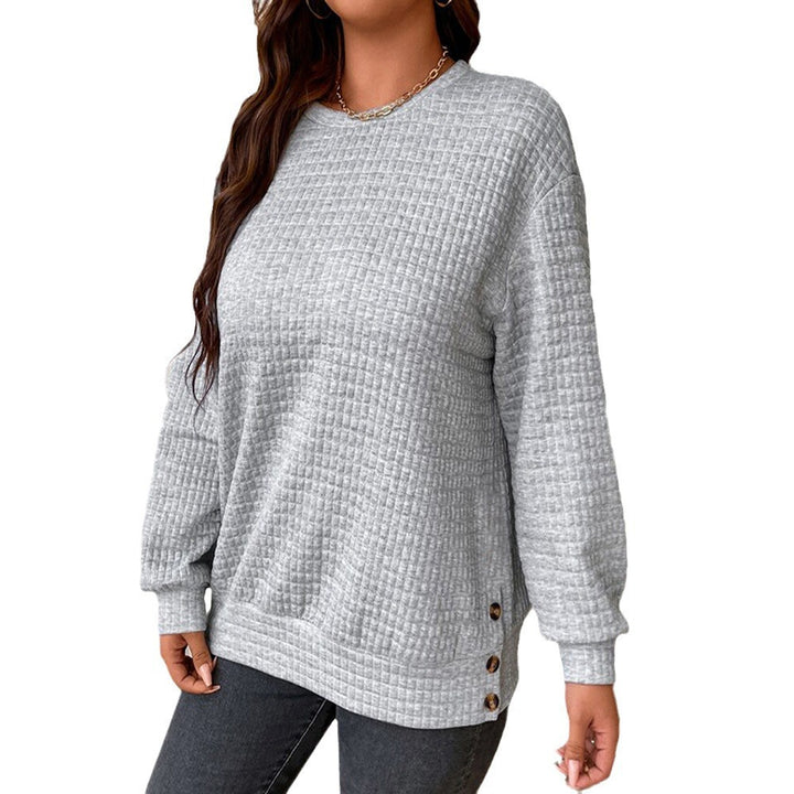 Damen lässiger Sweatshirt mit strukturiertem Design Drune