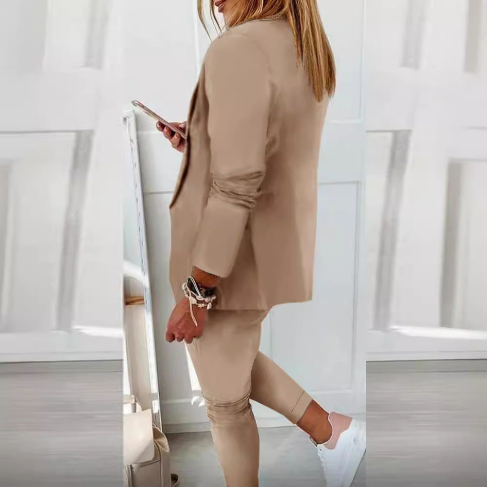 Damen Elegantes Zweiteiliges Blazer-Jogginganzug Drune