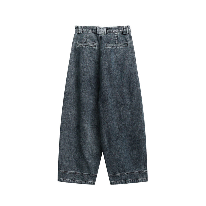 Damen High‑Waist Weite Denim-Culotte mit Teilungsnähten Drune
