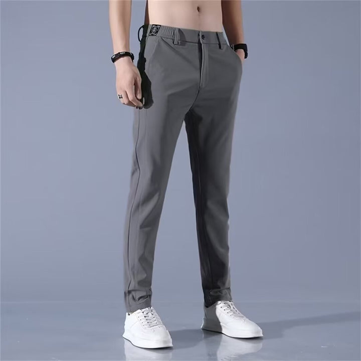 Herren moderne sportliche Chino-Hose mit elastischem Bund und funktionalen Taschen Drune