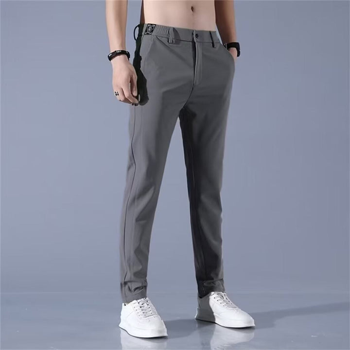 Herren elegante Anzughose mit elastischem Bund und praktischen Eingrifftaschen Drune