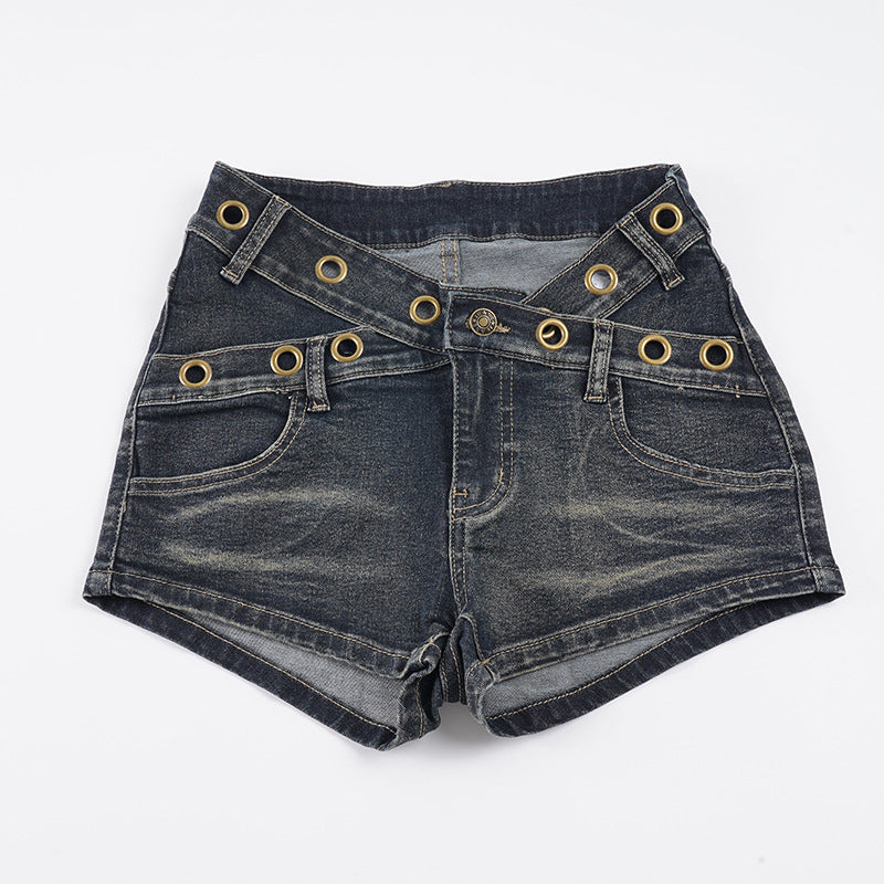Damen Flared Jeans mit einzigartigen Knopfdetails und raffinierten Applikationen Drune