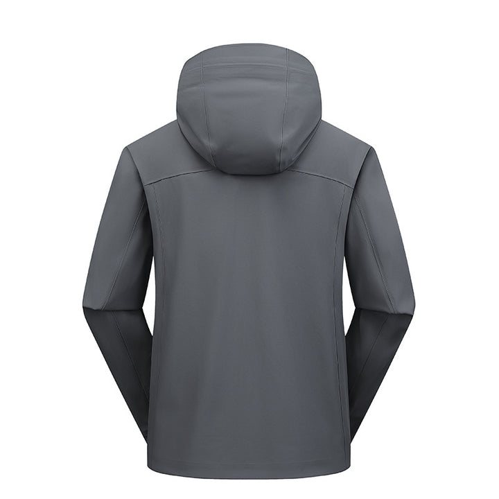 Herren Wasserabweisende Softshell-Outdoorjacke mit Kapuze, verschweißten Nähten & minimalistischer Reißverschluss Drune