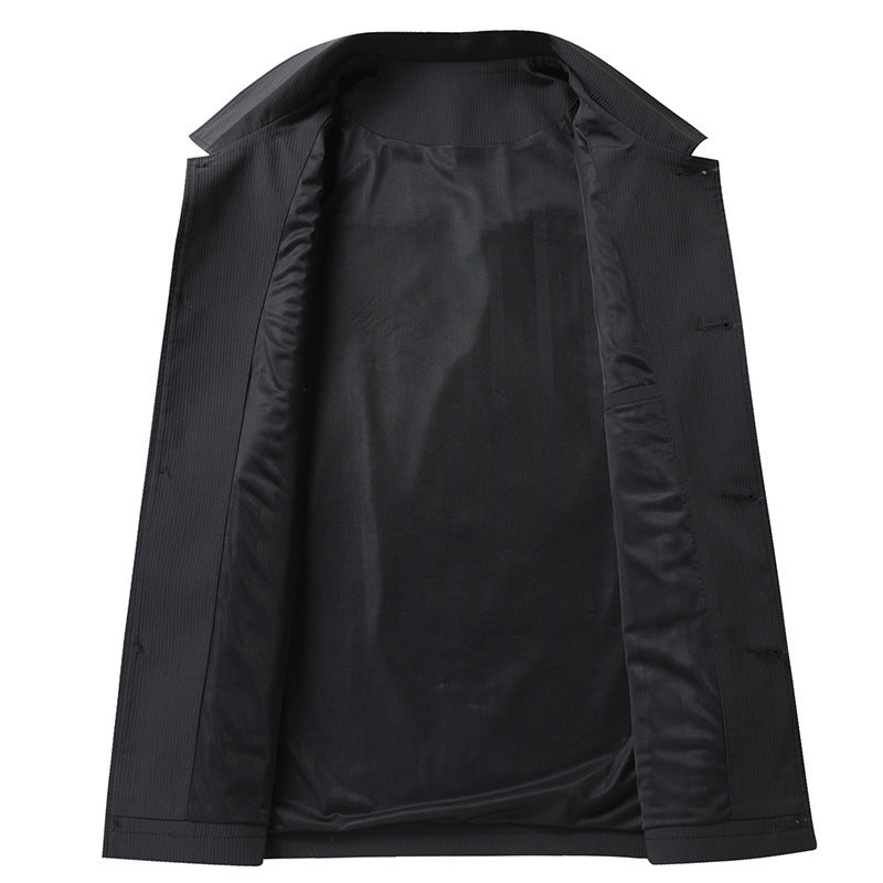 Herren Übergangsjacke im Overshirt‑Stil mit Hemdkragen und aufgesetzten Pattentaschen Drune
