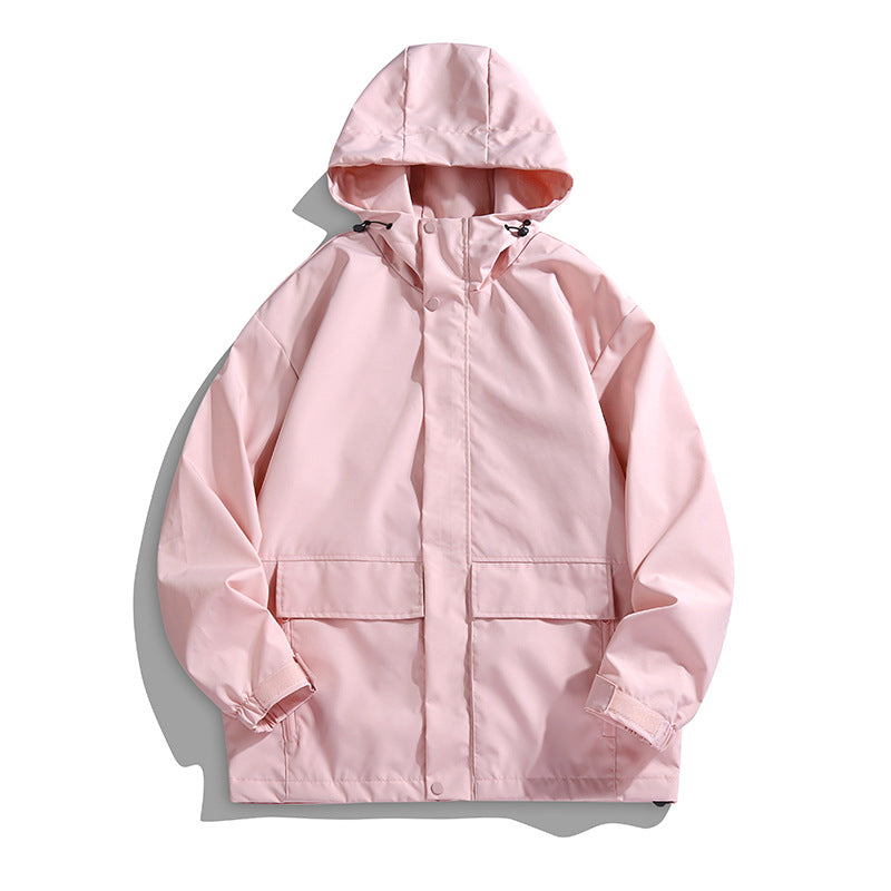 Unisex Wasserdichte Kapuzen-Übergangsjacke mit verstellbarer Kapuze & Utility-Taschen Drune