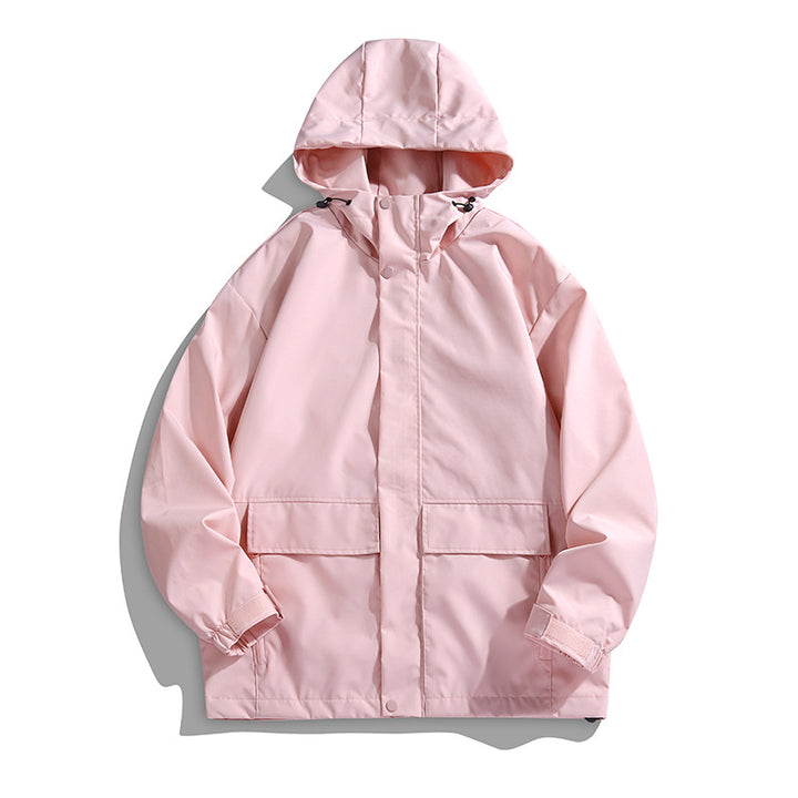 Unisex Wasserdichte Kapuzen-Übergangsjacke mit verstellbarer Kapuze & Utility-Taschen Drune