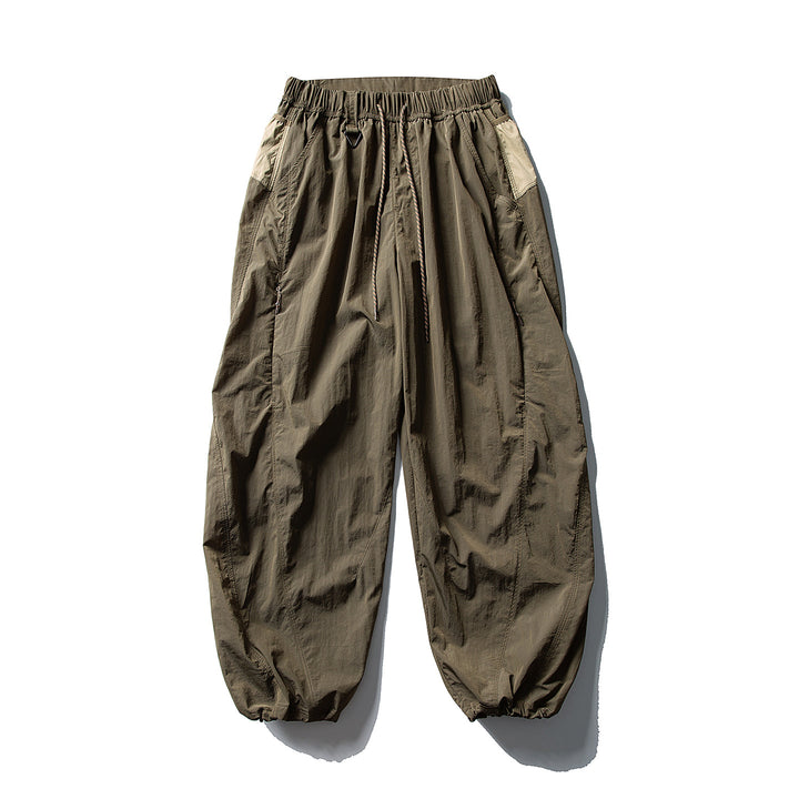 Herren Balloon-Silhouette Ripstop-Freizeit-Hose mit elastischem Tunnelzugbund, Zip-Taschen und D-Ring Drune