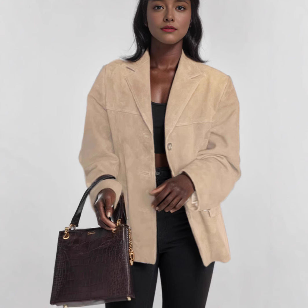Damen eleganter Wildlederblazer Drune