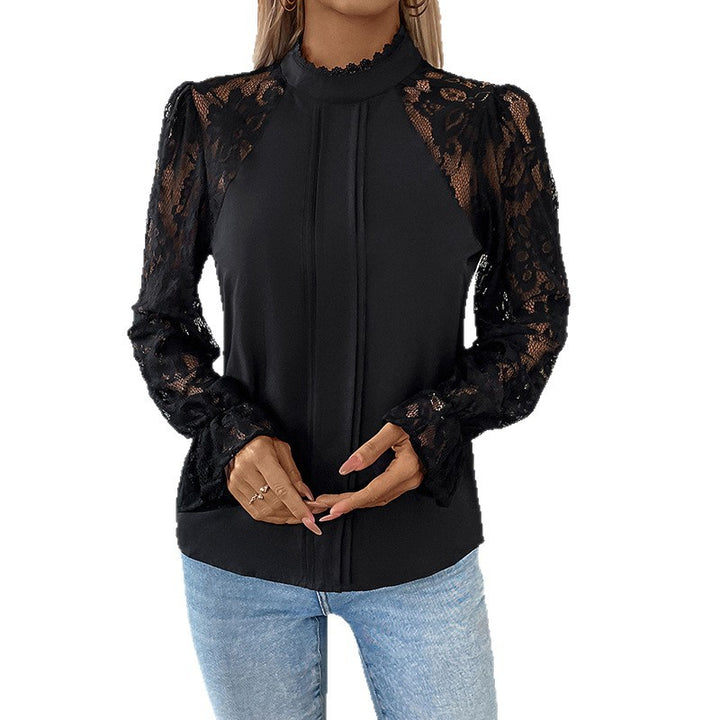 Damen Elegantes Oberteil mit Spitzendetails Drune