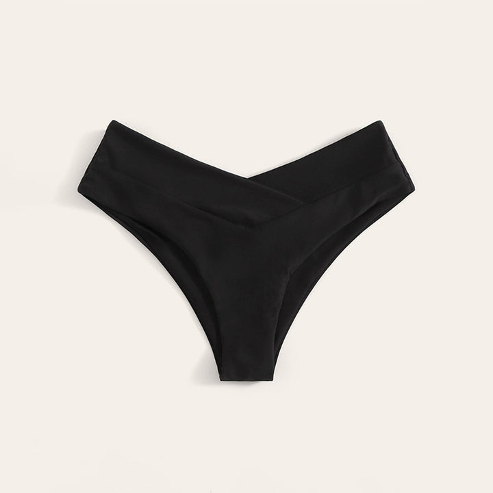 Damen Hochgeschnittenes Bikini-Unterteil mit stilvollem V-Ausschnitt Drune